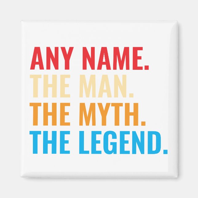 Eget namn på mannen, myten om den förklarande retr magnet (Framsidan)