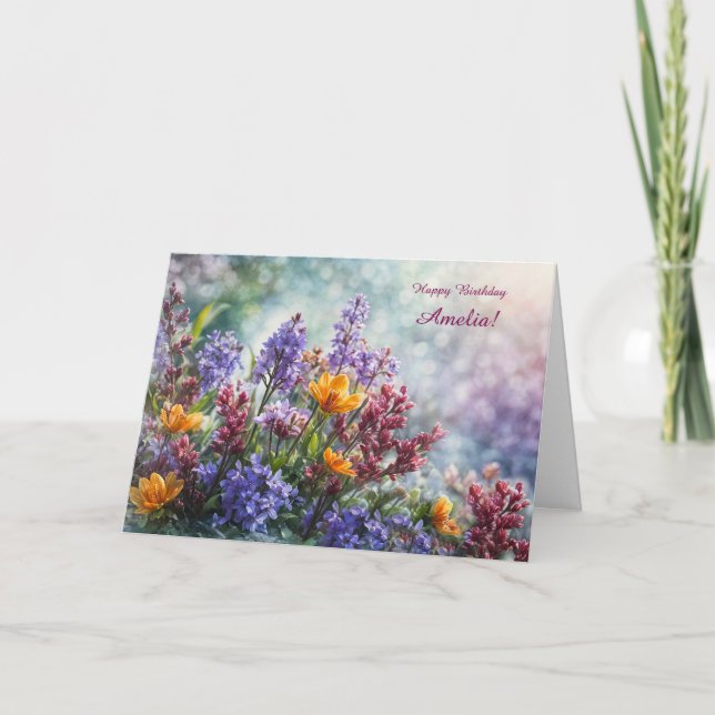 Eget namn på Namn Söt blomma Kort (Framsida)