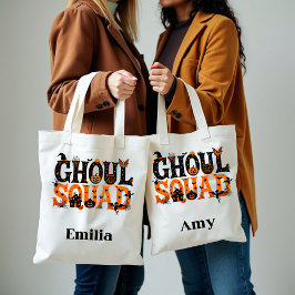 Eget namn på Spooky Ghoul Squad Halloween Tygkasse