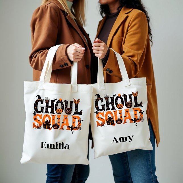 Eget namn på Spooky Ghoul Squad Halloween Tygkasse (Skapare uppladdad)