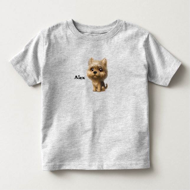 Eget namn på Yorkie Puppy T Shirt (Framsida)