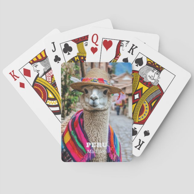 Eget namn Peru Llama Casinokort (Baksidan)