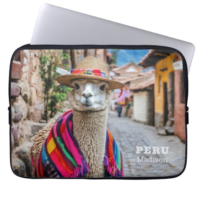 Eget namn Peru Llama Laptop Fodral (Framsidan)