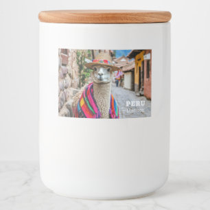 Eget namn Peru Llama Mat Etiketter