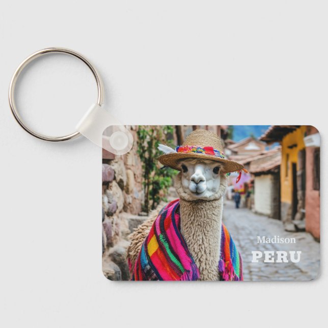Eget namn Peru Llama Nyckelring (Baksida)