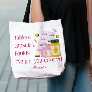 Eget namn Pharmacy Humor Meds Illustration Tygkasse