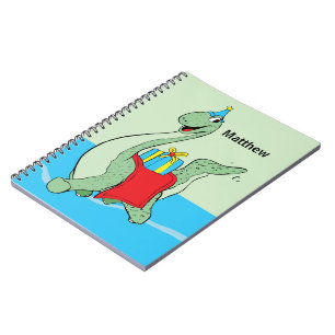 Eget namn, pojke, födelsedagsdosinosaur anteckningsbok