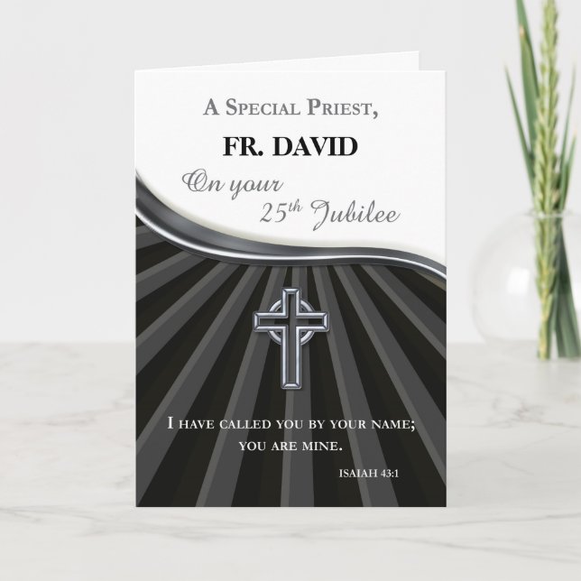Eget namn Priest Silver Jubilee of Ordination Kort (Framsida)
