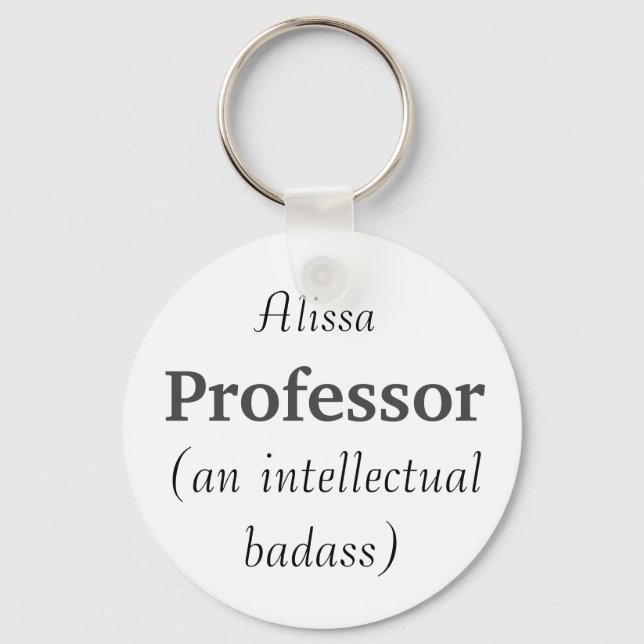 Eget namn Professor Intellectual Badass Quote Nyckelring (Framsida)