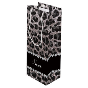 Eget namn silver glitter leopard spots