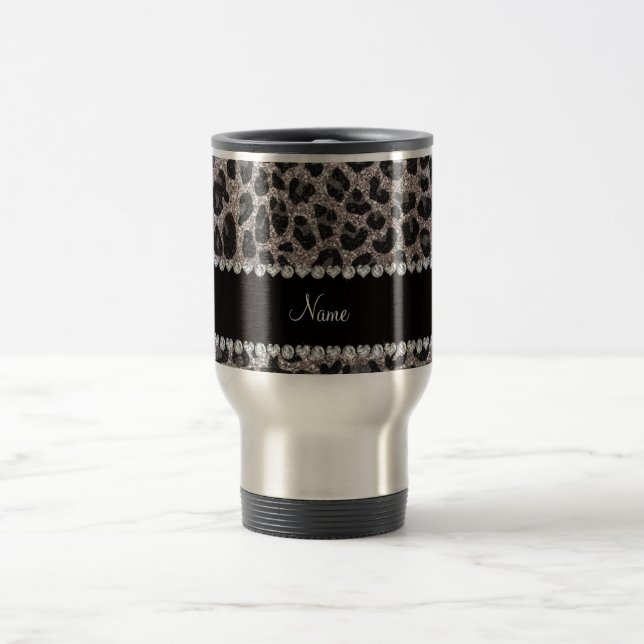 Eget namn silver glitter leopard spots resemugg (Center)