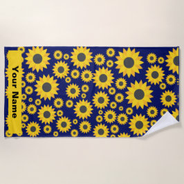 Eget namn Solros Mönster Sommarbock Towel