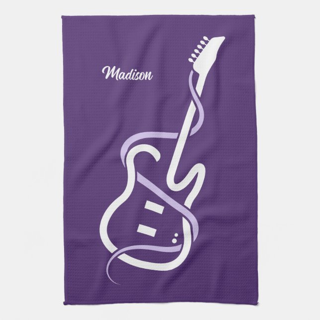 Eget namn Stilized Guitar Kökshandduk (Vertikal)