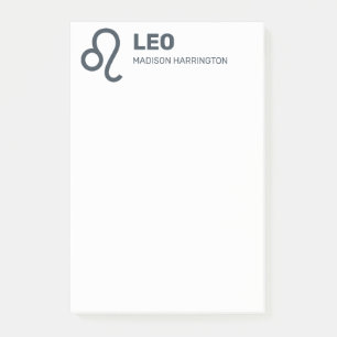 Eget namn/text & Färg Zodiac-tecken Leo Post-it Block