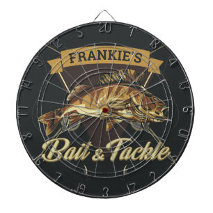 Eget NAMN Trophy Fishing Angler Bait Tacle Shop Darttavla