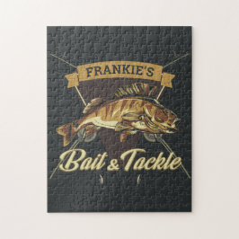 Eget NAMN Trophy Fishing Angler Bait Tacle Shop Pussel