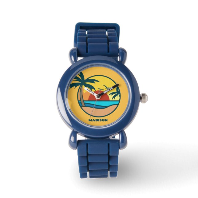Eget namn Tropical Beach Sunset Armbandsur (Framsida)