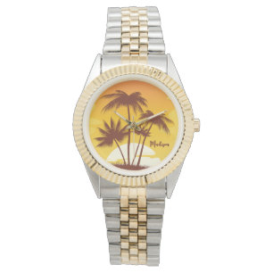 Eget namn Tropical Island Sunset Armbandsur