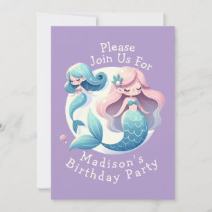 Eget namn Tute Sjöjungfru Tema Magic Birthday Inbjudningar