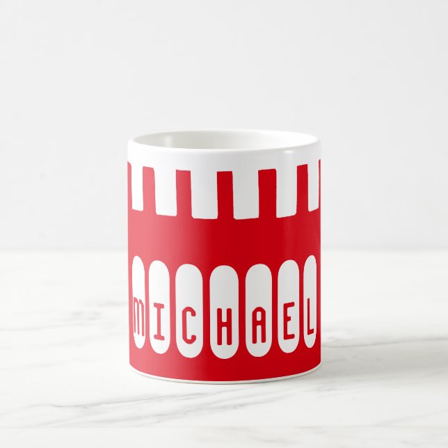 Eget namn Unikt Red Mönster Kaffemugg (Center)
