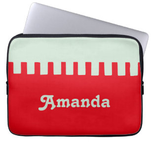 Eget namn Unikt Red Mönster Laptop Sleeve