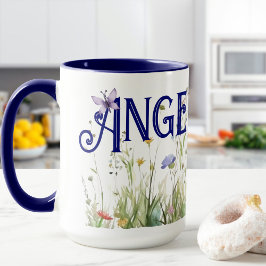 Eget namn Wildblommor Mugg