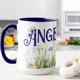 Eget namn Wildblommor Mugg