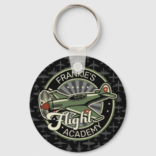 Eget namn WWII Militärt Fighter Krig Flygplan Ret Nyckelring