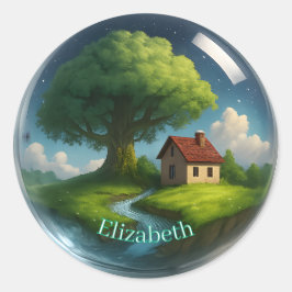 Eget namntaggecore-naturmärke runt klistermärke