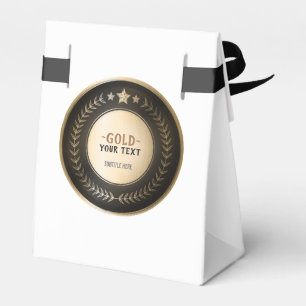 EGET TRYCK DIY MEDALJ Guld #1 LÄGG TILL DIN LOGO e Presentaskar