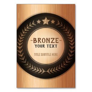 EGET UTRYCK DIY MEDALJ Brons LÄGG TILL DIN LOGO re Bordsnummer