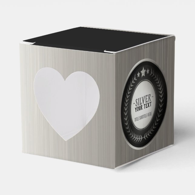 EGET UTTRYCK DIY MEDALJ Silver LÄGG TILL DIN LOGO  Presentaskar (Framsidan Sidan)