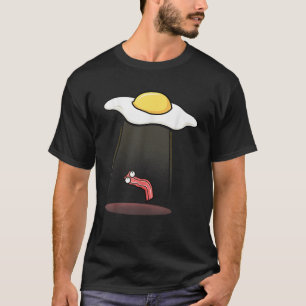 Egg Abducting Bacon Funny Alien UFO Breakfast Gala T Shirt