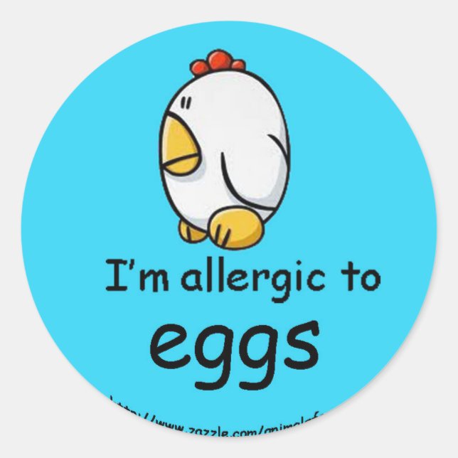 Egg Allergy Runt Klistermärke (Framsida)