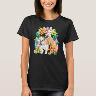 Egg Basket Rabbit Riding English Bulldog Lycklig E T Shirt