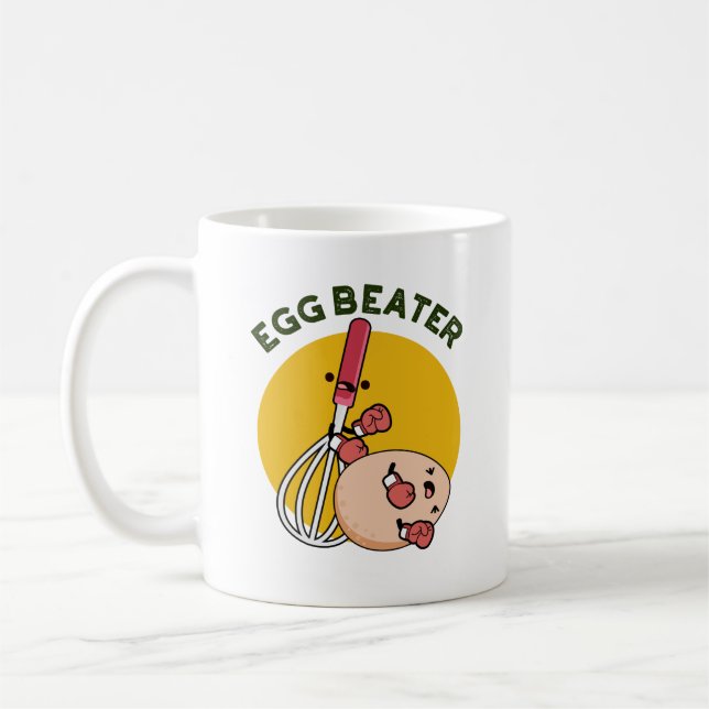 Egg Beater Funny Boxing Pun Kaffemugg (Vänster)