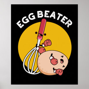 Egg Beater Funny Boxing Pun Mörk BG Poster