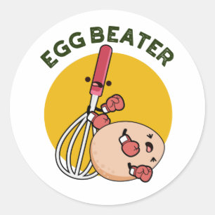 Egg Beater Funny Boxing Pun Runt Klistermärke