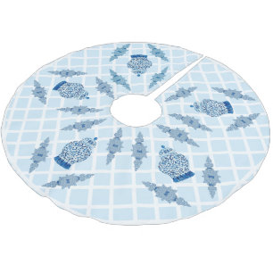 Egg Blue Chinoiserie Ginger Burk Burk Julgransmatta Borstad Polyester