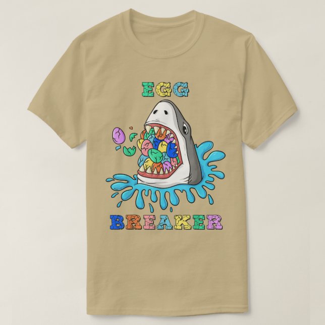 Egg Breaker Shark Påsk Funny Boys Girls Kids T-S T Shirt (Design framsida)