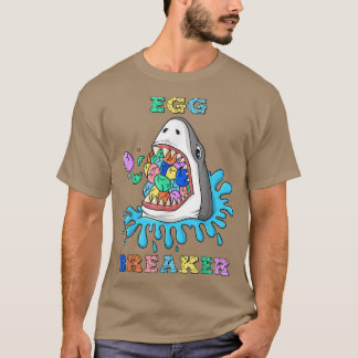 Egg Breaker Shark Påsk Funny Boys Girls Kids T-S T Shirt