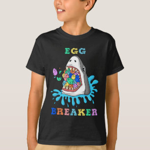 Egg Breaker Shark Påsk Roligt Boys Girls Kids T Shirt