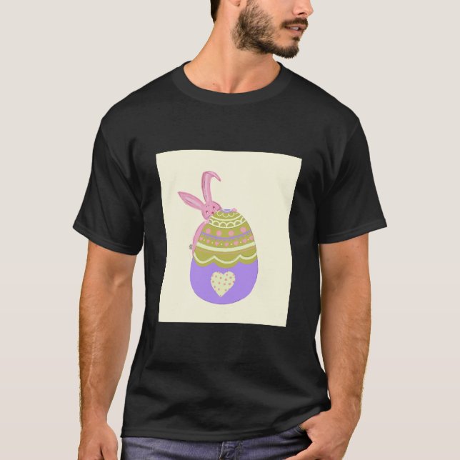 Egg Bunny Rabbit Påsk T Shirt (Framsida)
