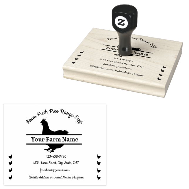 Egg Carton Frimärke Chicken Split Monogram Farmhou Stämpel (Stämplad)