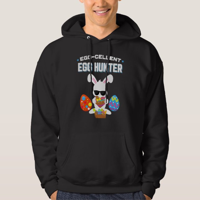 Egg Cellent Egg Hunter Påsk Boys Girls Bunny 1 Hoodie (Framsida)