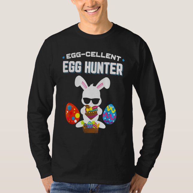 Egg Cellent Egg Hunter Påsk Day Tees Boys Girls T Shirt (Framsida)