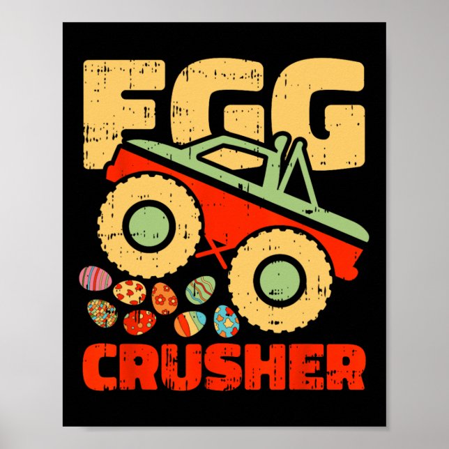 Egg Crusher Påsk Monster Lastbil Funny Vår Boys Poster (Framsidan)