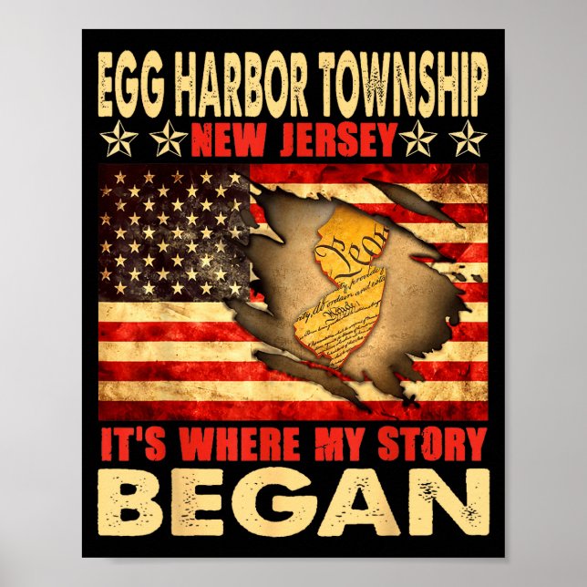 Egg Harbor Township New Jersey Usa Flag 4th Of Jul Poster (Framsidan)