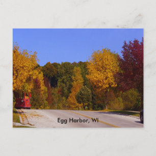 Egg Harbor, WI Höstsäsong & Spårvagnspostkort Vykort