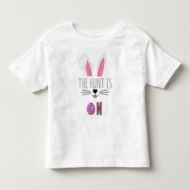 "Egg Hunt Äventyr Småbarn Påsk T-Shirt" T Shirt (Framsida)